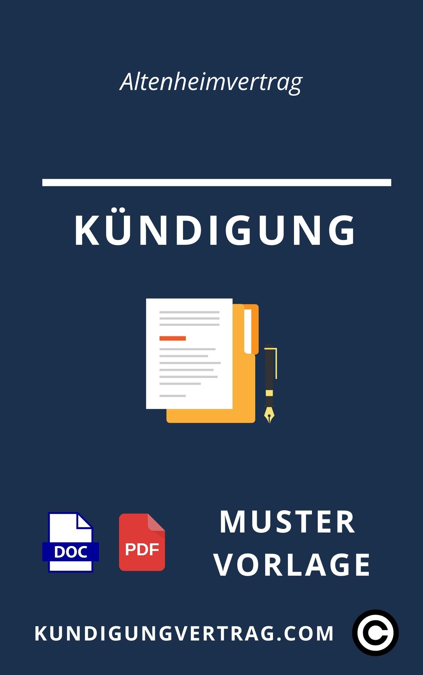 Kündigung Altenheimvertrag Muster Vorlage