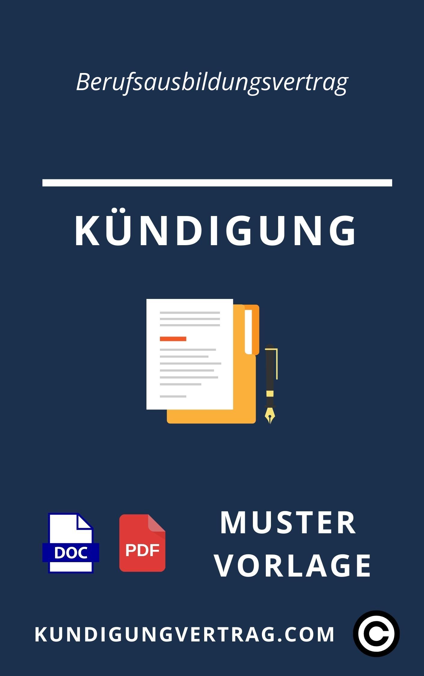 Kündigung Berufsausbildungsvertrag Muster Vorlage