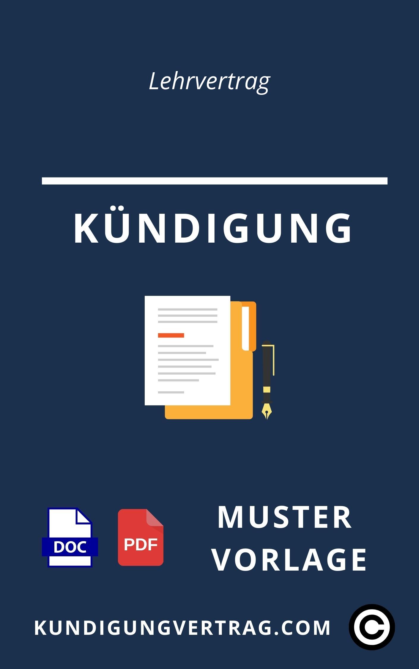 Kündigung Lehrvertrag Muster Vorlage