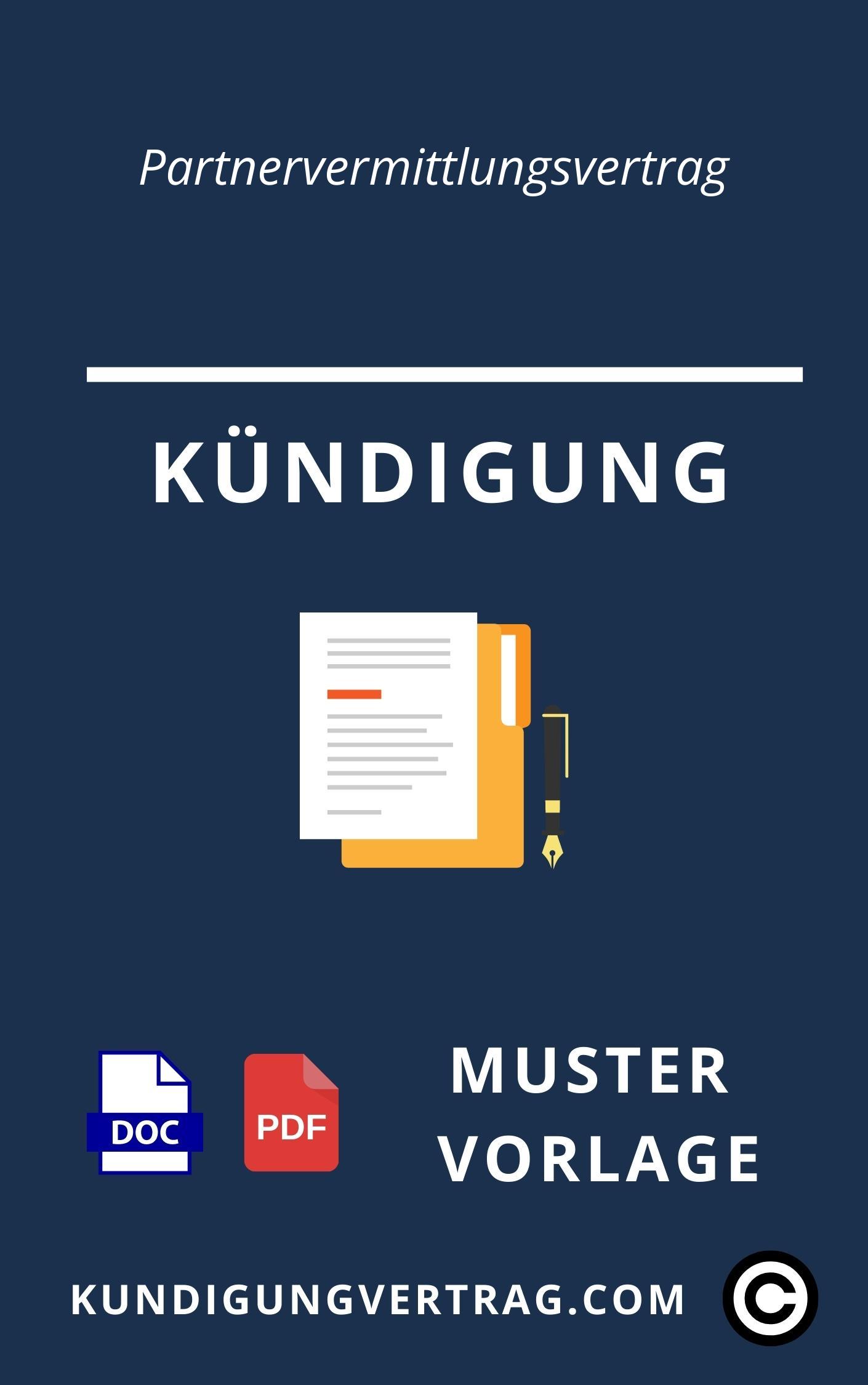 Kündigung Partnervermittlungsvertrag Muster Vorlage