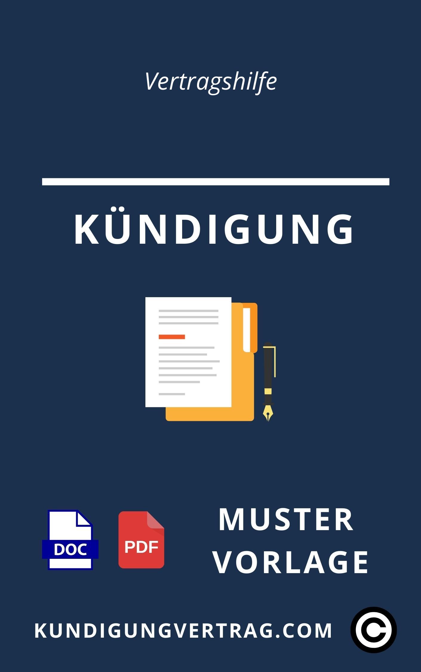 Kündigung Vertragshilfe Muster Vorlage